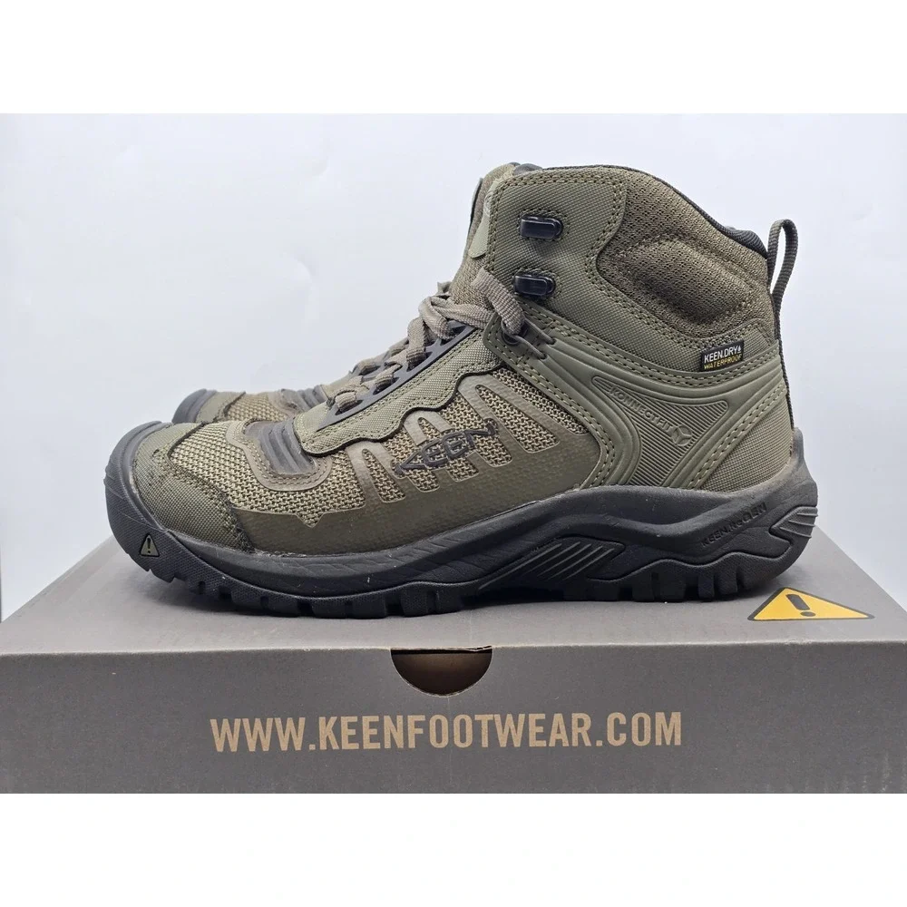 KEEN Utility Reno Mid Height Soft Toe‎ Athletic Work Boot Sz 8D Olive/black